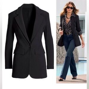 Boston Proper Beyond Travel Boyfriend Blazer Jacket Womens 10 Office Stretch NWT